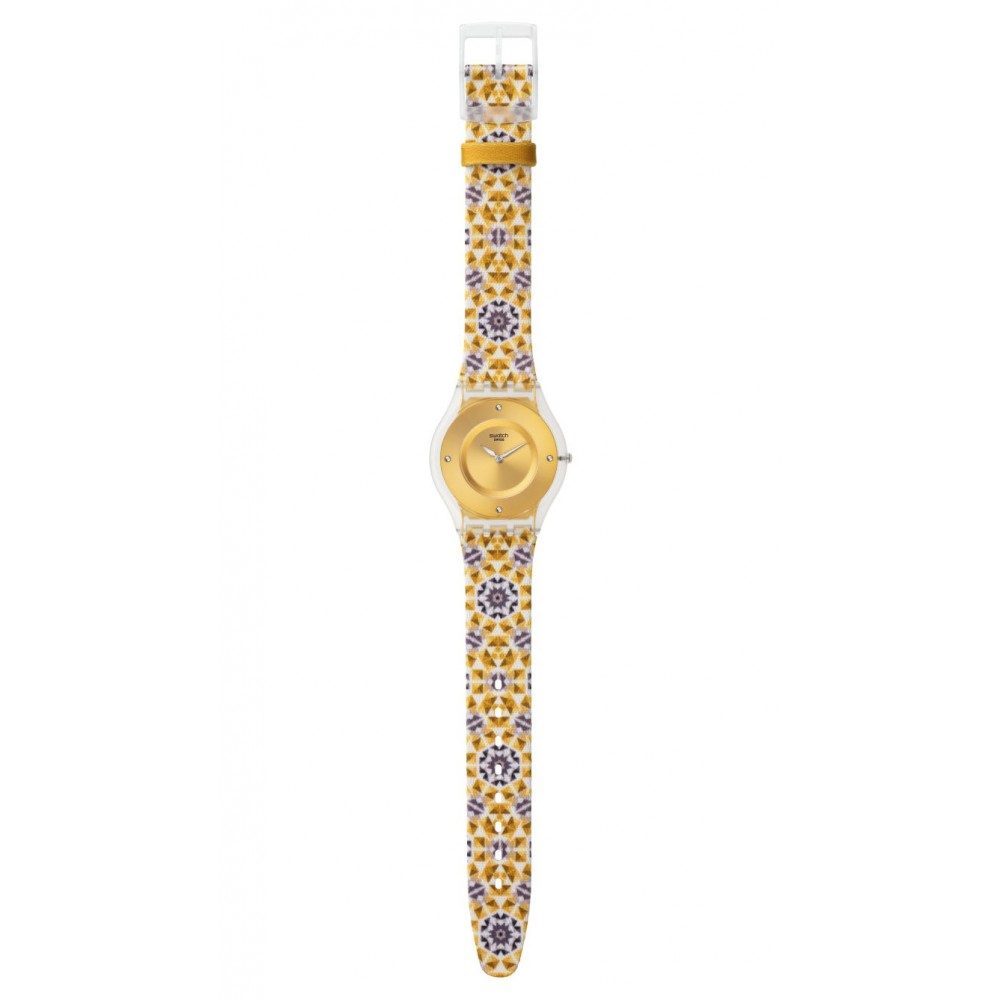 SWATCH SEMINATO Ρολόι Γυναικείο Πολύχρωμο Υφασμάτινο/Δερμάτινο λουράκι  SFW107
