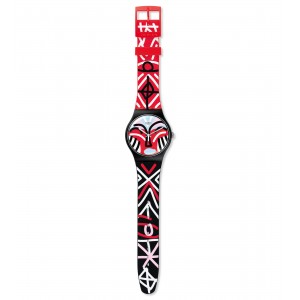 SWATCH MASK PARADE Unisex watch Multicolor Silicone Strap SUOB127
