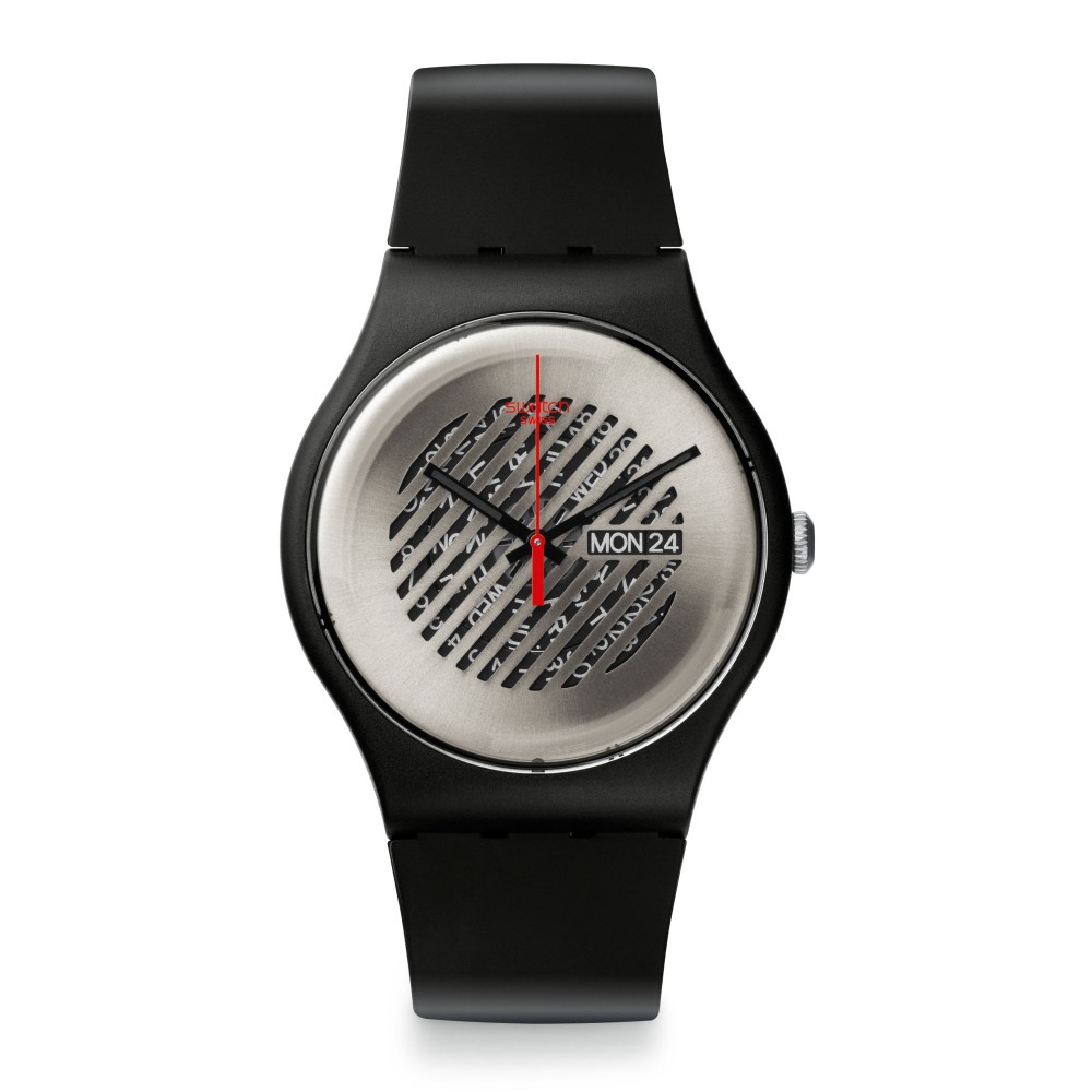 SWATCH ON THE GRILL Unisex Ρολόι Μαύρο Λουράκι Σιλικόνης SUOB713
