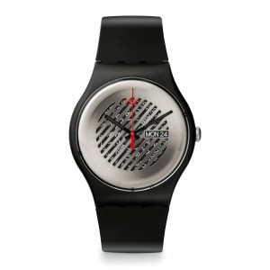 SWATCH ON THE GRILL Unisex Ρολόι Μαύρο Λουράκι Σιλικόνης SUOB713