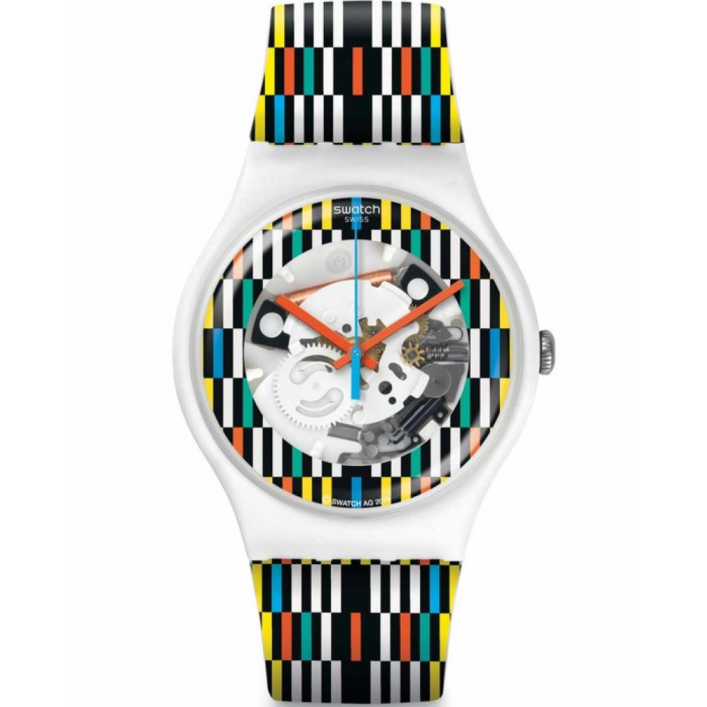 SWATCH AFRICAMINO Unisex Ρολόι Πολύχρωμο Λουράκι Σιλικόνης SUOW120