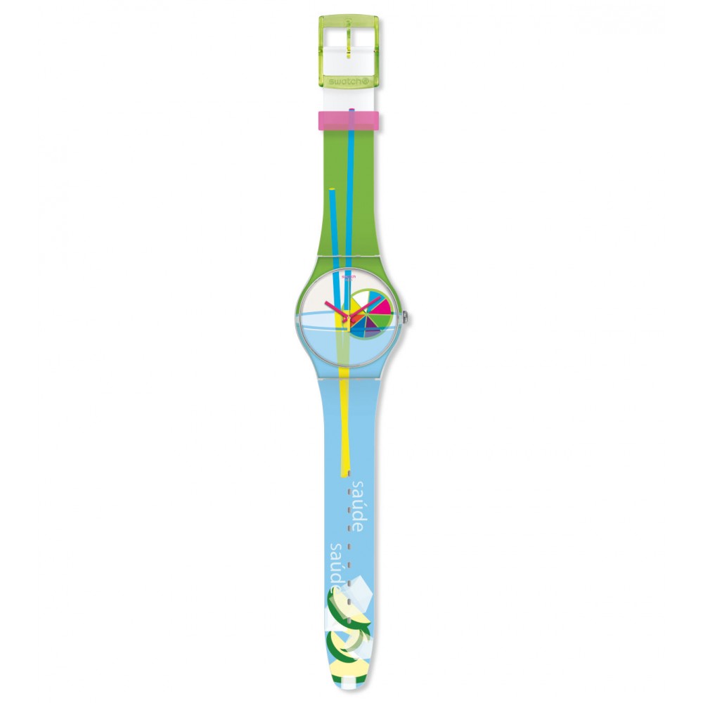 SWATCH CAIPI Unisex Ρολόι Πολύχρωμο  Λουράκι Σιλικόνης SUOW124