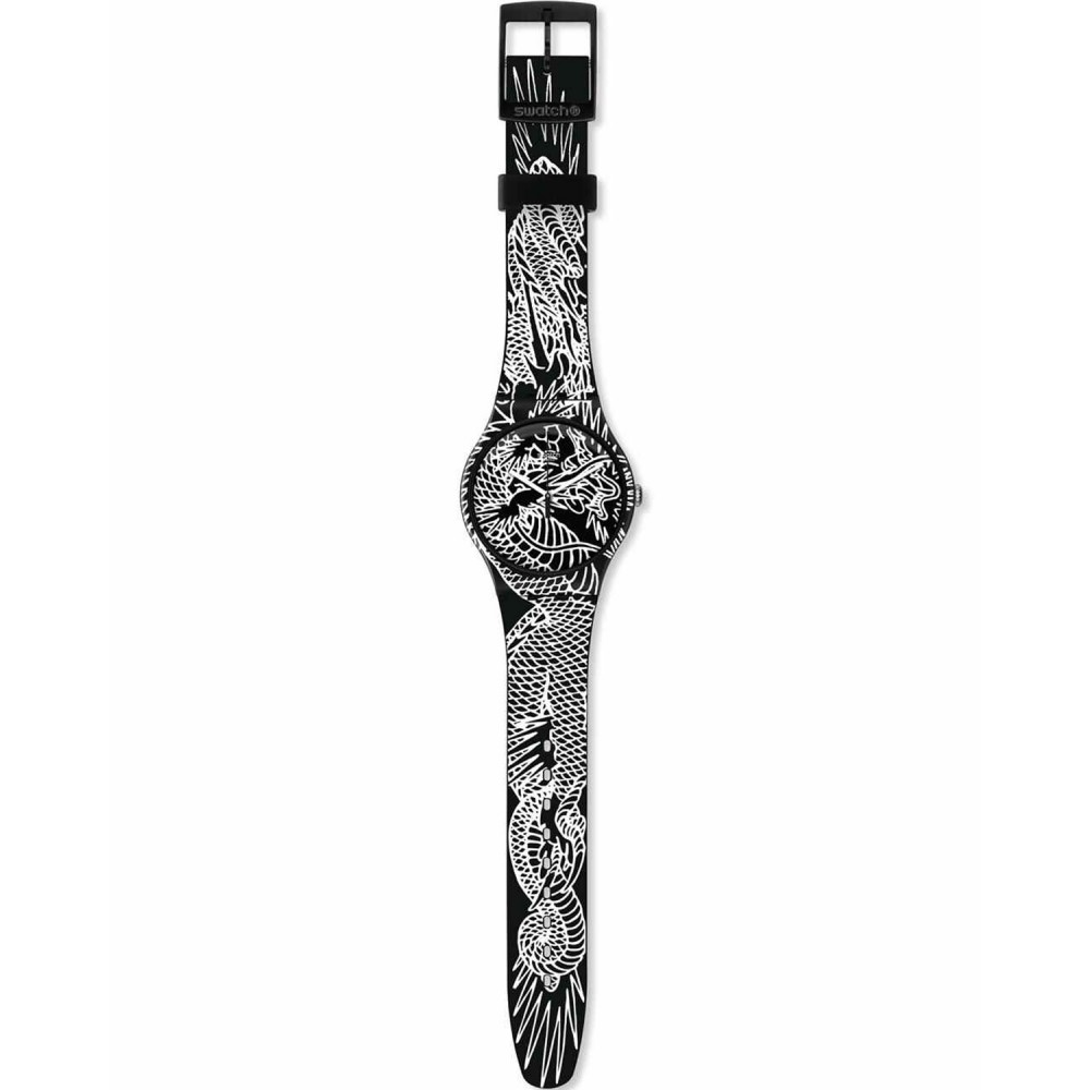 SWATCH DRACONEM Unisex watch Black Silicone Strap SUOZ150