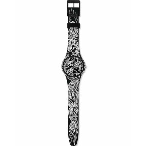 SWATCH DRACONEM Unisex watch Black Silicone Strap SUOZ150