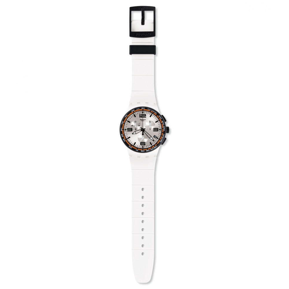 SWATCH WHITE BLADES Ρολόι Χρονογράφος Λευκό Λουράκι Σιλικόνης SUSW405
