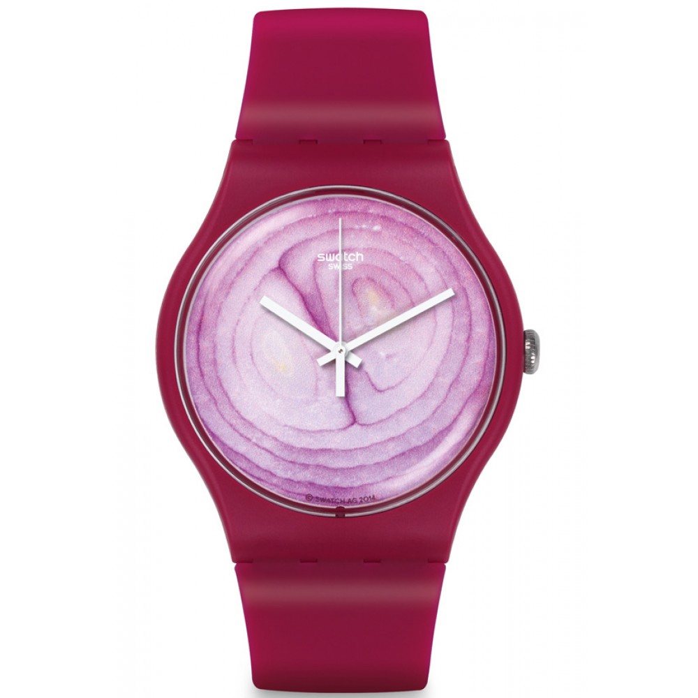 SWATCH ONIONE Unisex watch Bordeaux Silicone strap SUOP105
