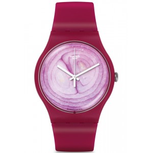 SWATCH ONIONE Unisex watch Bordeaux Silicone strap SUOP105