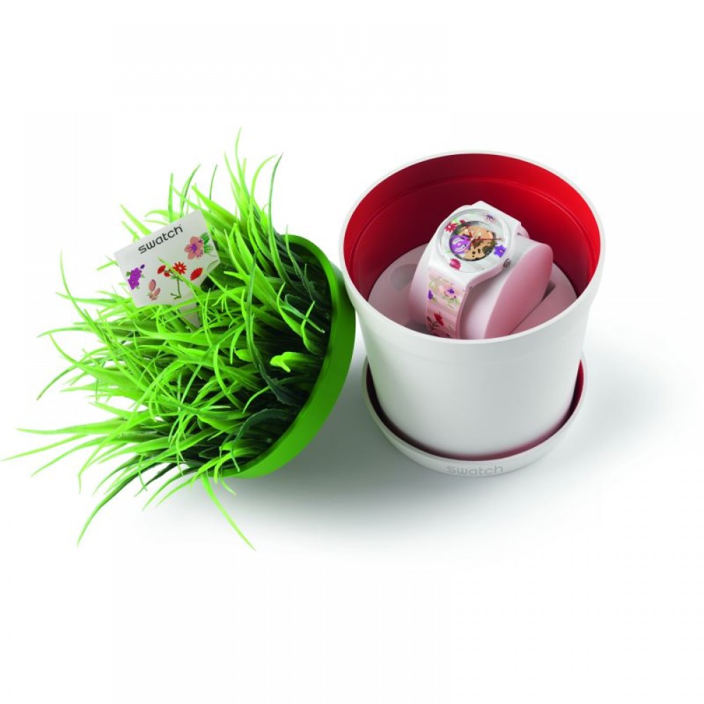 SWATCH BLOSSOMING LOVE Γυναικείο Ρολόι Πολύχρωμο Λουράκι Σιλικόνης GZ290