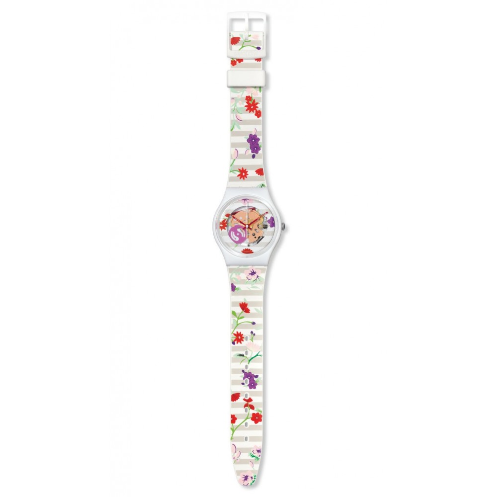 SWATCH BLOSSOMING LOVE Γυναικείο Ρολόι Πολύχρωμο Λουράκι Σιλικόνης GZ290
