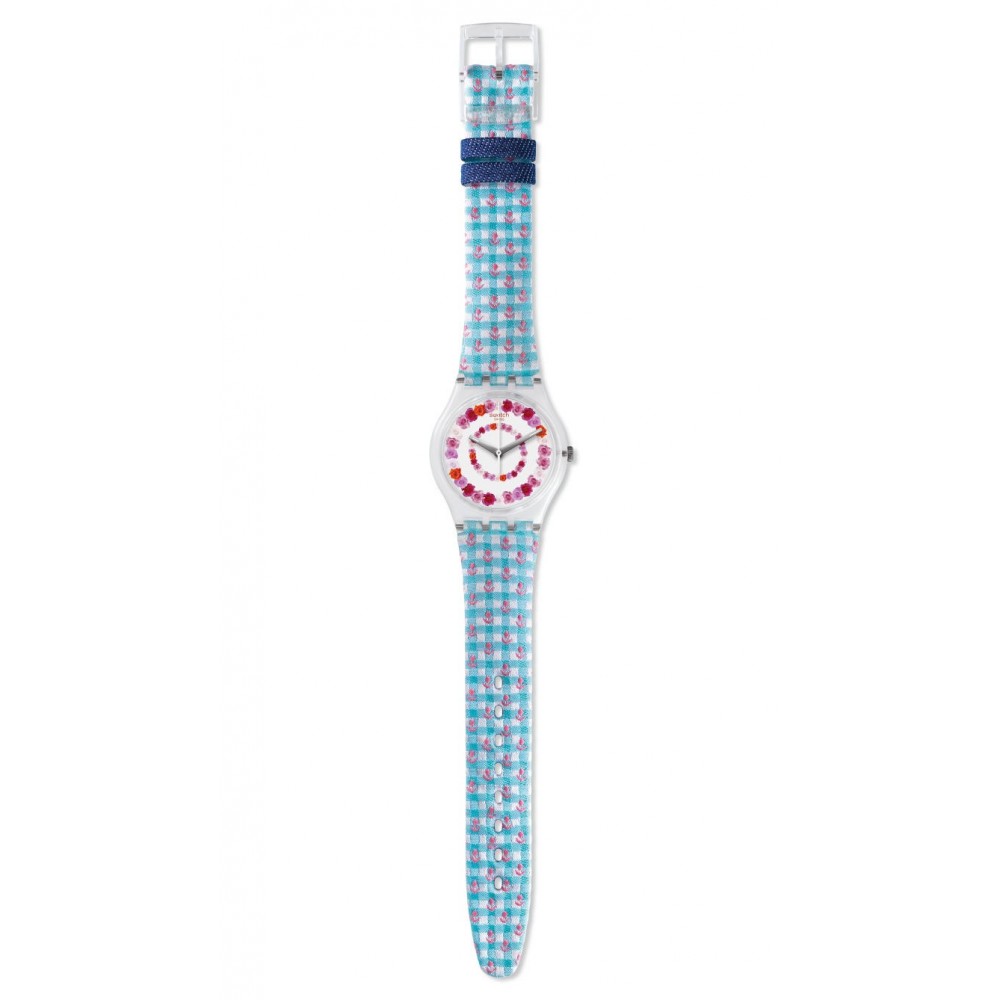 SWATCH ROSES4U Ladies watch Multicolor Textile/Leather strap GZ291