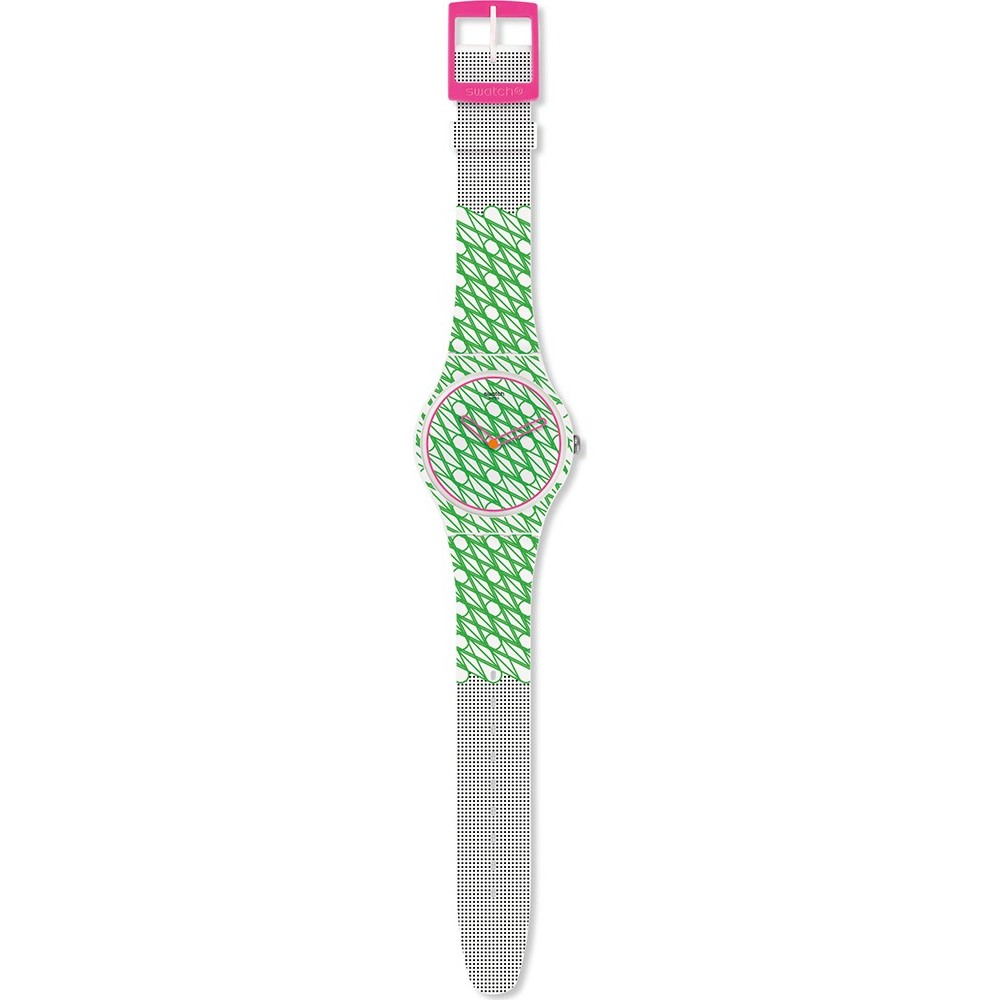 SWATCH DUET IN GREEN & PINK Γυναικείο Ρολόι Πολύχρωμο Λουράκι Σιλικόνης SUOZ208