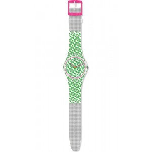 SWATCH DUET IN GREEN & PINK Γυναικείο Ρολόι Πολύχρωμο Λουράκι Σιλικόνης SUOZ208