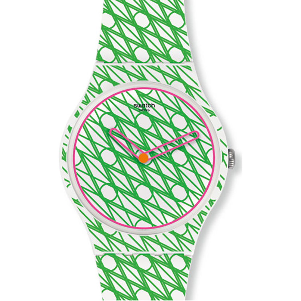 SWATCH DUET IN GREEN & PINK Γυναικείο Ρολόι Πολύχρωμο Λουράκι Σιλικόνης SUOZ208