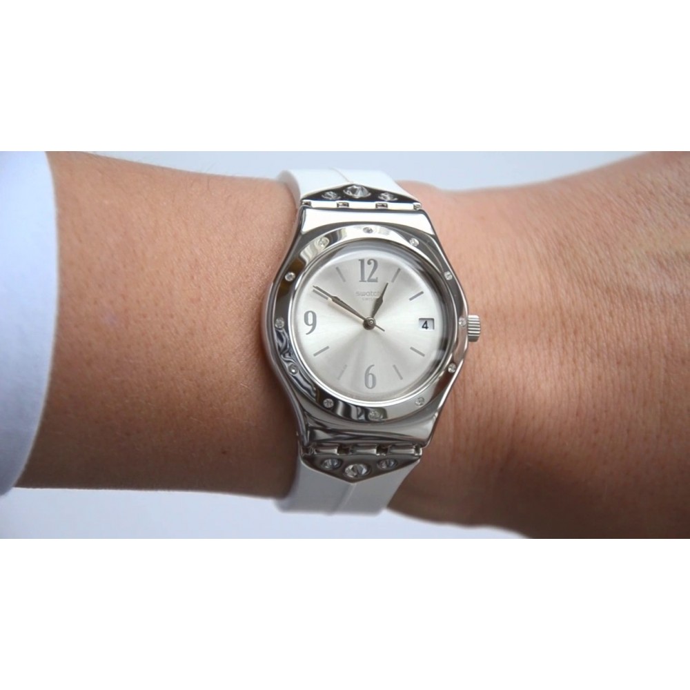 SWATCH SCINTILLATING Ρολόι γυναικείο Λευκό λουράκι σιλικόνης YLS450