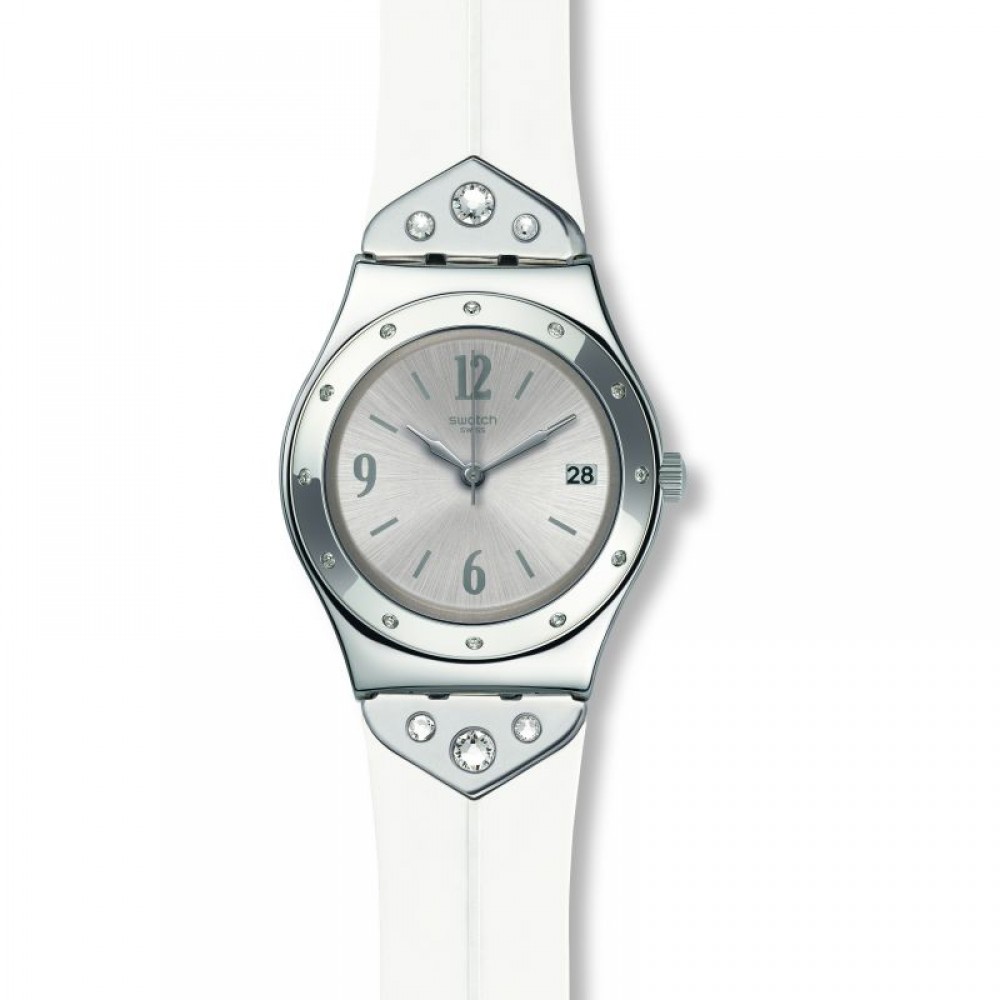 SWATCH SCINTILLATING Ρολόι γυναικείο Λευκό λουράκι σιλικόνης YLS450