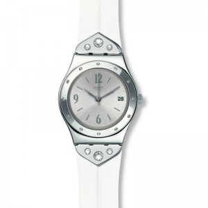 SWATCH SCINTILLATING Ρολόι γυναικείο Λευκό λουράκι σιλικόνης YLS450