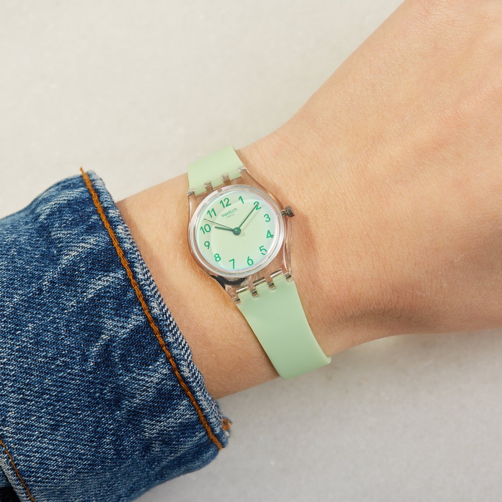 SWATCH CASUAL GREEN Γυναικείο-Παιδικό Ρολόι Πράσινο Λουράκι  Σιλικόνης LK397