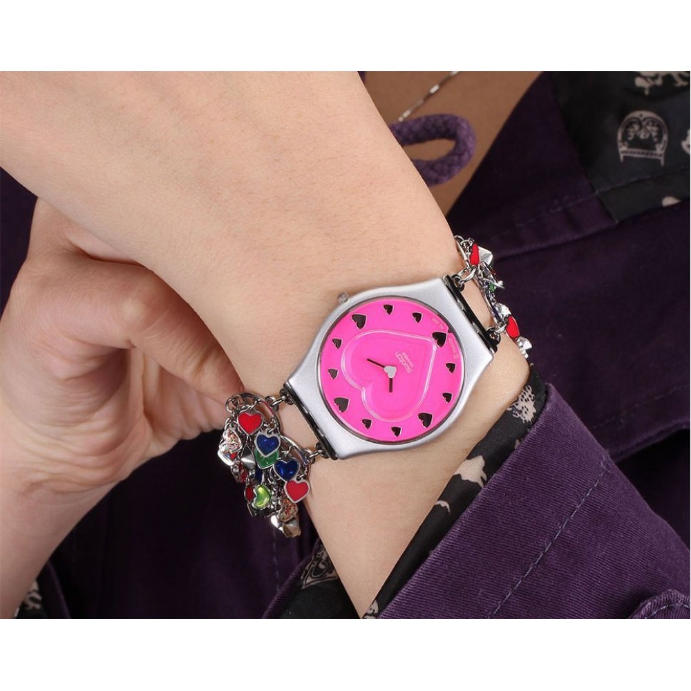 SWATCH OVER CHARM Ρολόι γυναικείο Πολύχρωμο Ανοξείδωτο Ατσάλι Μπρασελέ SFM110G SWATCH OVER CHARM Ρολόι γυναικείο Πολύχρωμο Ανοξείδωτο Ατσάλι Μπρασελέ SFM110G