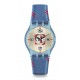 SWATCH GOING UP Ladies watch Blue Textile/Leather strap SUJN100