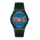 SWATCH STOP THINK TALK Unisex watch Green Silicone strap SUOG104
