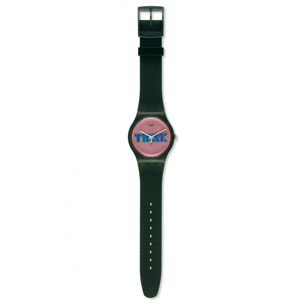 SWATCH STOP THINK TALK Unisex watch Green Silicone strap SUOG104