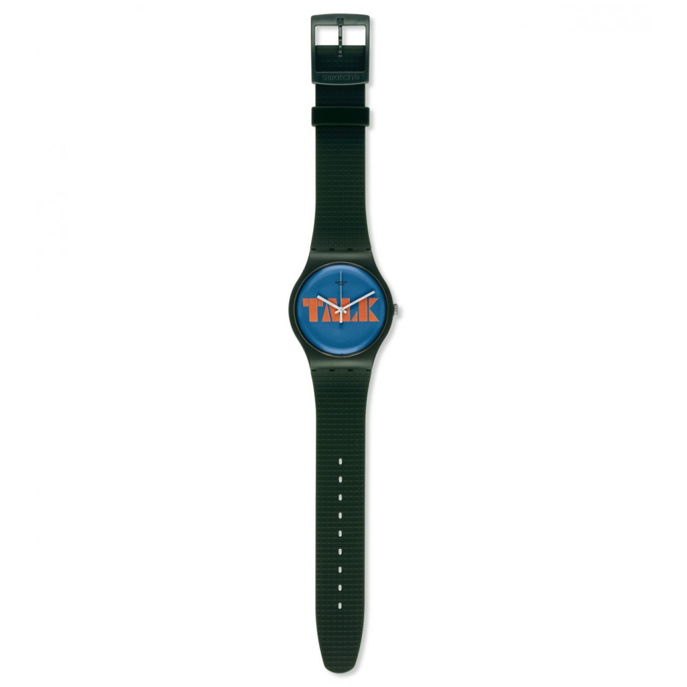 SWATCH STOP THINK TALK Unisex watch Green Silicone strap SUOG104