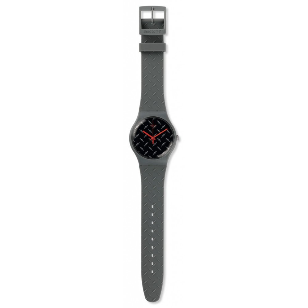 SWATCH TEXT-URE Unisex Ρολόι Γκρι Λουράκι Σιλικόνης SUOM102