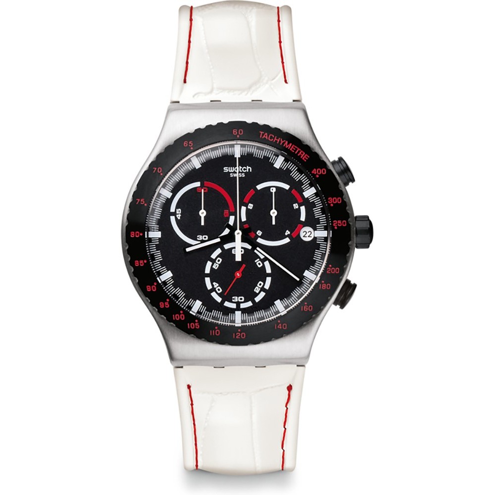 SWATCH DAIKANYAMA Ρολόι- Χρονογράφος ανδρικό Λευκό Δερμάτινο λουράκι YVS407 SWATCH DAIKANYAMA Ρολόι- Χρονογράφος ανδρικό Λευκό Δερμάτινο λουράκι YVS407