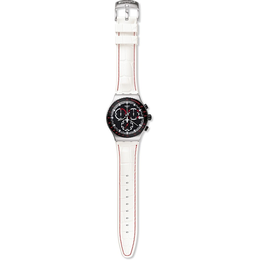 SWATCH DAIKANYAMA Ρολόι- Χρονογράφος ανδρικό Λευκό Δερμάτινο λουράκι YVS407 SWATCH DAIKANYAMA Ρολόι- Χρονογράφος ανδρικό Λευκό Δερμάτινο λουράκι YVS407