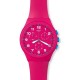 SWATCH PINK FRAME Ladies Watch Chronograph Fuchsia Silicone Strap SUSR401