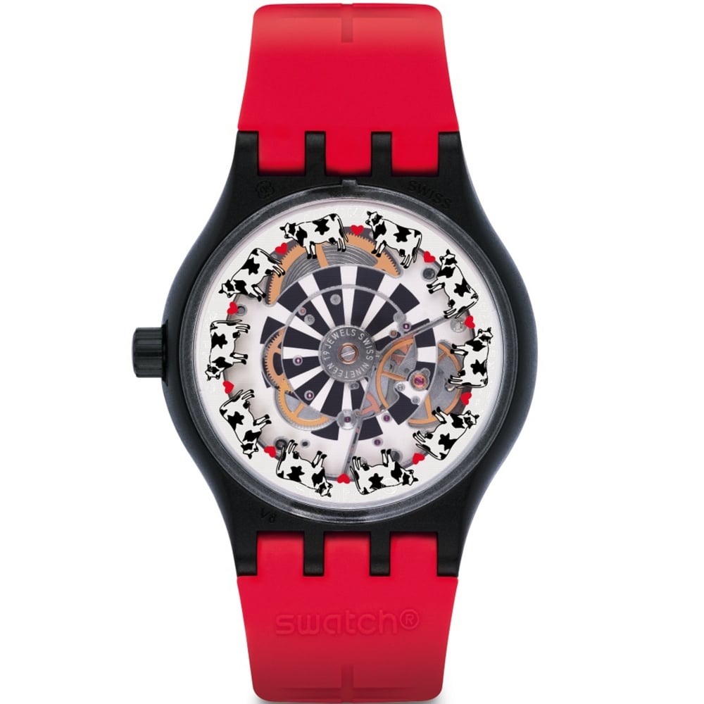  SWATCH SISTEM SCHWIIZ Automatic Men's watch Black Silicone strap SUTB404 