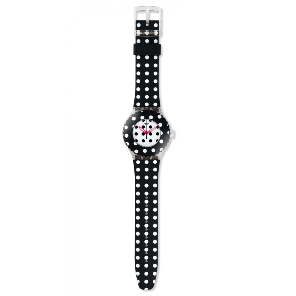 SWATCH DOTTAMI Ladies watch Black and white Silicone Strap SUUK107