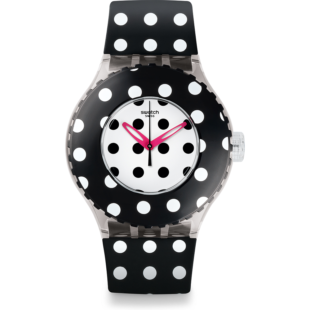 SWATCH DOTTAMI Ladies watch Black and white Silicone Strap SUUK107