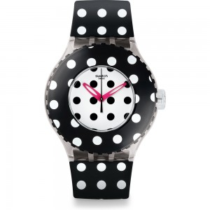 SWATCH DOTTAMI Ladies watch Black and white Silicone Strap SUUK107