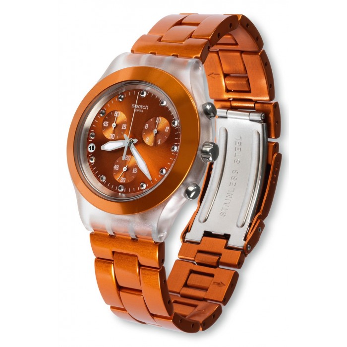 SWATCH FULL-BLOODED NARANJA ΡΟΛΟΙ Χρονογράφος Πορτοκαλί Μπρασελέ Αλουμινίου SVCK4051AG