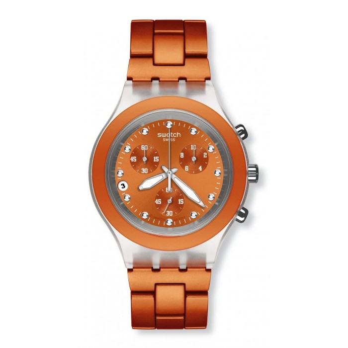 SWATCH FULL-BLOODED NARANJA ΡΟΛΟΙ Χρονογράφος Πορτοκαλί Μπρασελέ Αλουμινίου SVCK4051AG