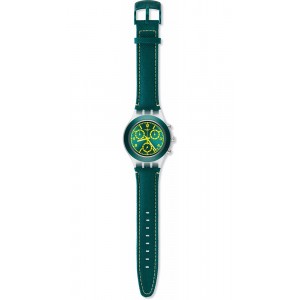 SWATCH COLESLAW ΡΟΛΟΙ Χρονογράφος Unisex Πράσινο Υφασμάτινο/Δερμάτινο Λουράκι SVCK4070 SWATCH COLESLAW ΡΟΛΟΙ Χρονογράφος Unisex Πράσινο Υφασμάτινο/Δερμάτινο Λουράκι SVCK4070
