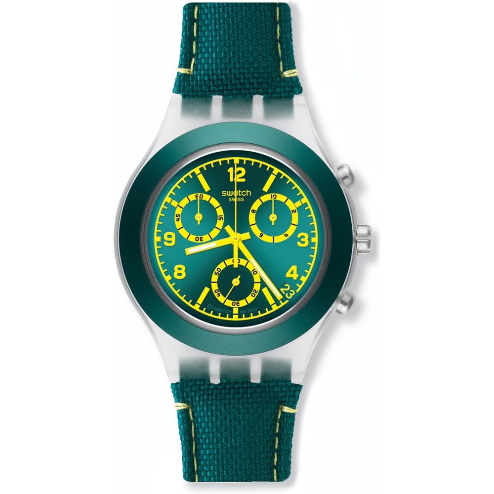 SWATCH COLESLAW ΡΟΛΟΙ Χρονογράφος Unisex Πράσινο Υφασμάτινο/Δερμάτινο Λουράκι SVCK4070
