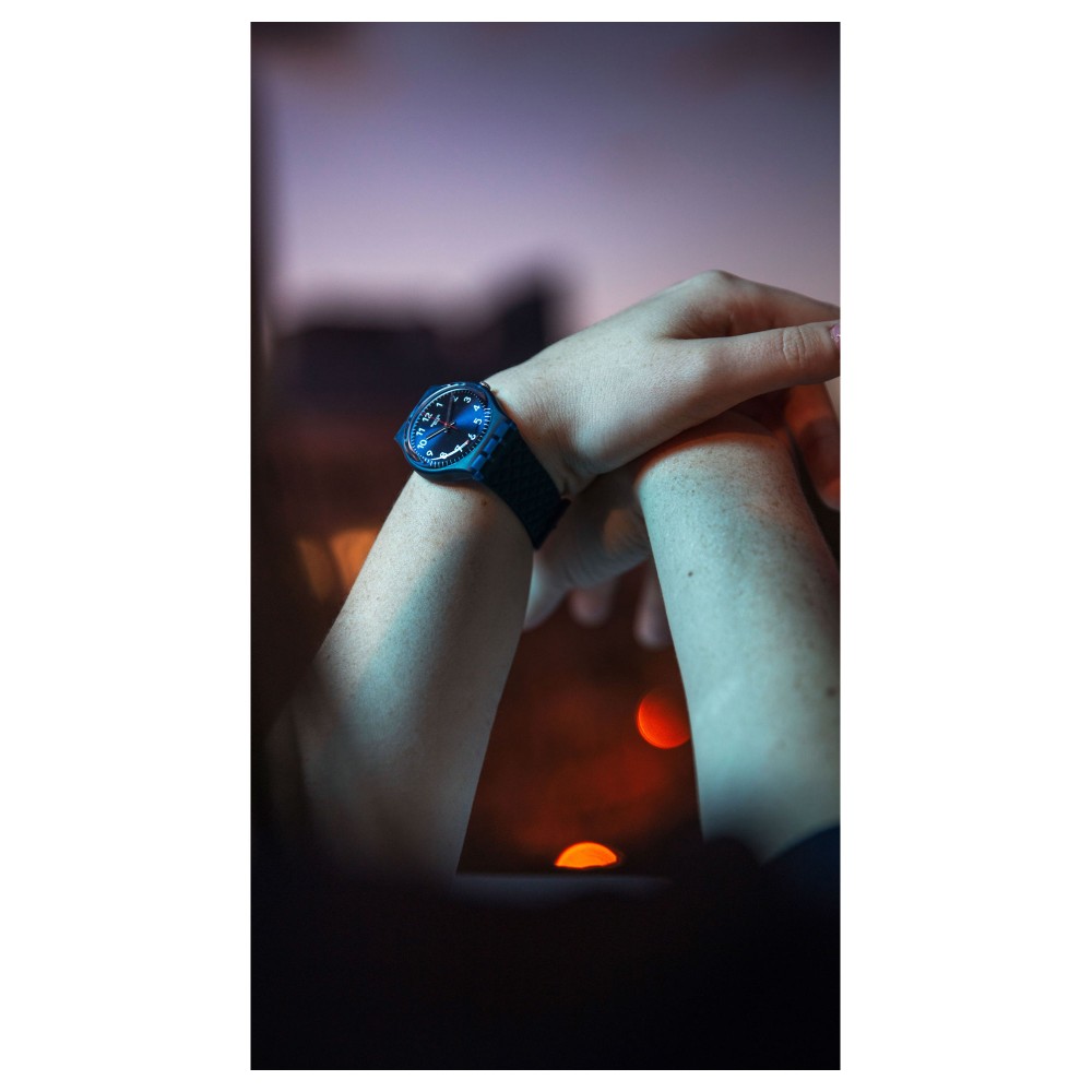 SWATCH BLUENEL ΡΟΛΟΙ Μπλε Λουρί Σιλικόνης GN271