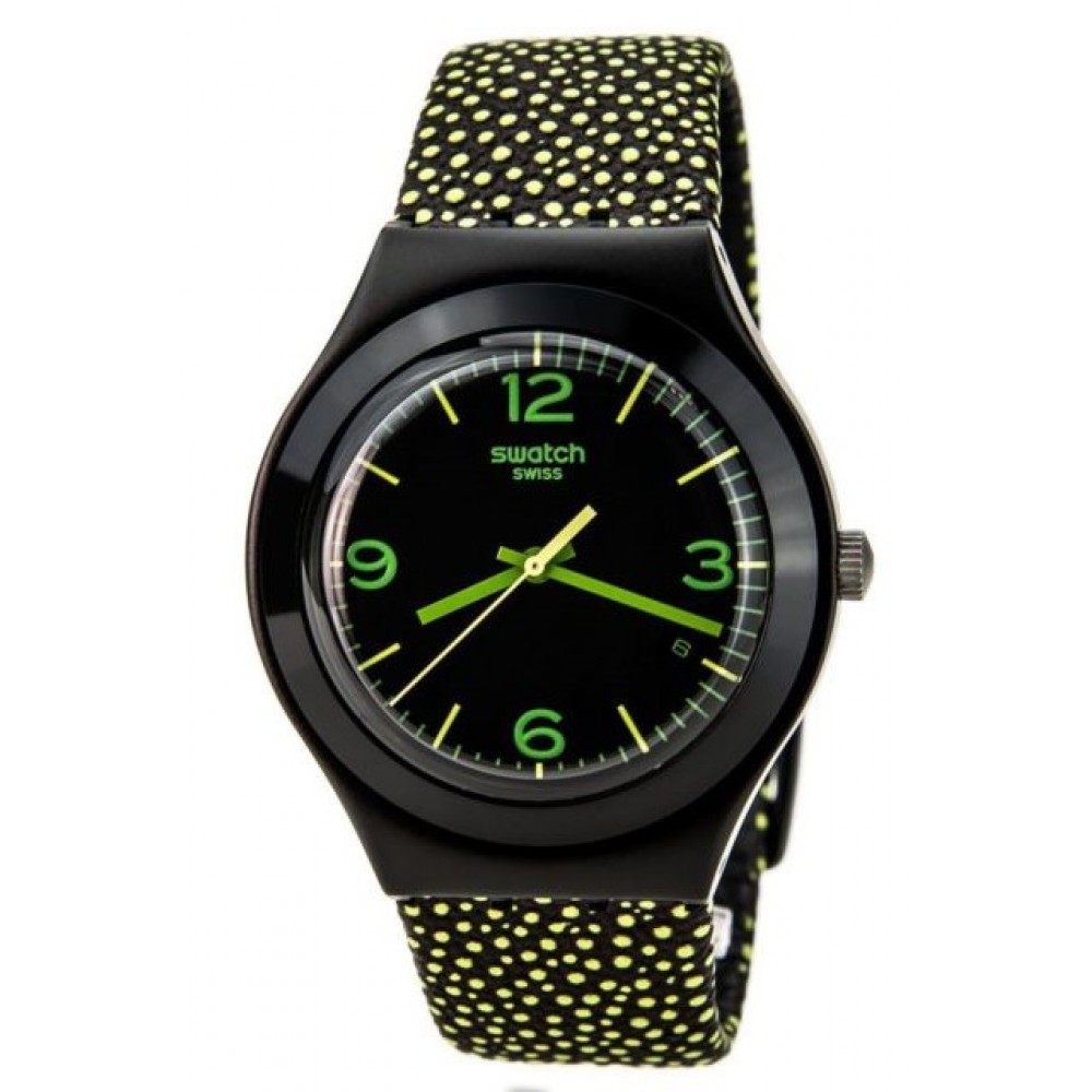 SWATCH YELLOW DROPS ΡΟΛΟΙ Γυναικείο Κίτρινο Δερμάτινο Λουρί  YGB4004