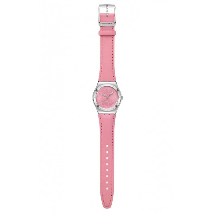 SWATCH PINK PETAL PROMISE Ρολόι Γυναικείο Ροζ Δερμάτινο Λουρί YLS234