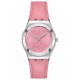 SWATCH PINK PETAL PROMISE Ρολόι Γυναικείο Ροζ Δερμάτινο Λουρί YLS234