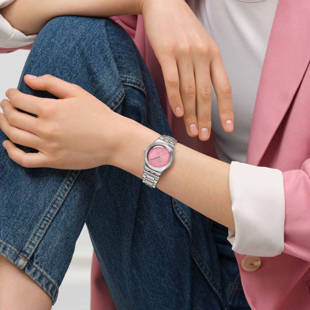 SWATCH PETAL CHARM Ρολόι Γυναικείο Ασημί Ανοξείδωτο Ατσάλι YLS234G