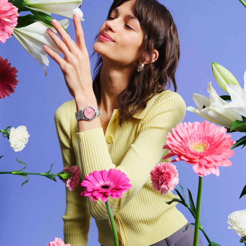 SWATCH PETAL CHARM Ρολόι Γυναικείο Ασημί Ανοξείδωτο Ατσάλι YLS234G