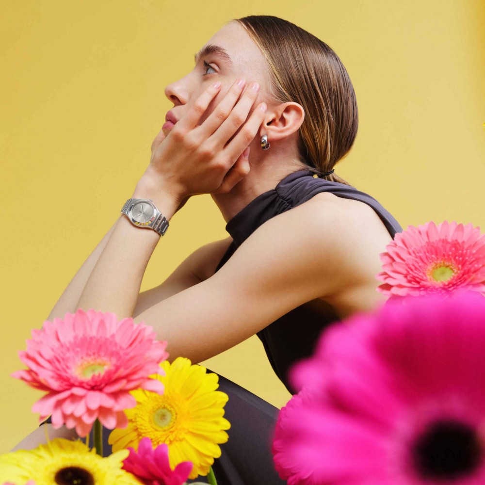 SWATCH PETAL BLISS Ρολόι Γυναικείο Ασημί Ανοξείδωτο Ατσάλι YLS237G