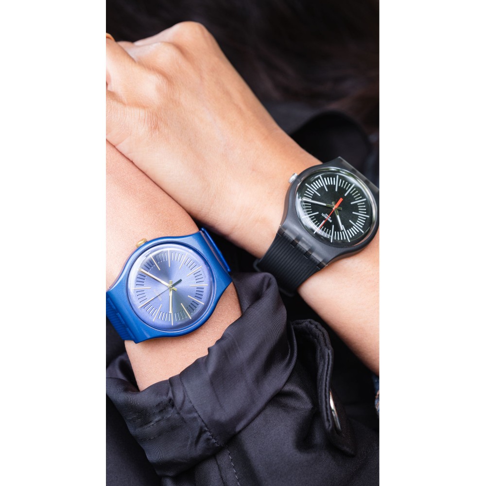 SWATCH CYDERALBLUE Ρολόι Unisex Μπλε  Λουράκι Σιλικόνης SUON143 