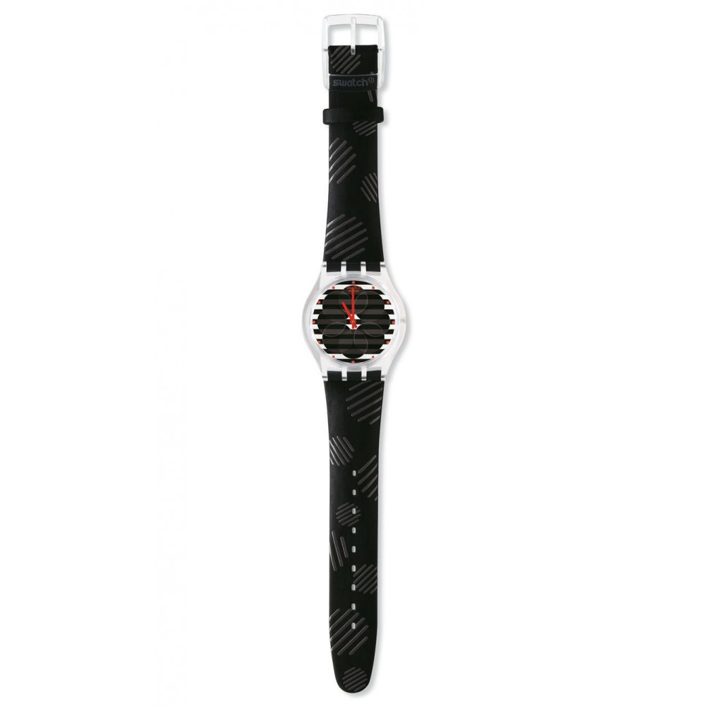 SWATCH FINE MYSTIQUE Ladies watch Black  Leather strap SUPK102