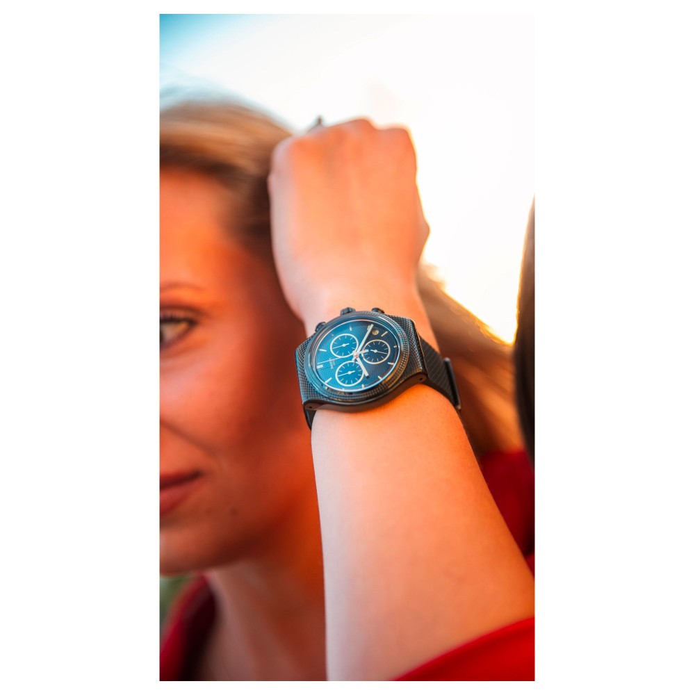 SWATCH CRAZY FOR PRECIOUS Unisex watch Chronograph Black Rubber Strap YVB408