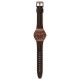 SWATCH COPPER TIME Ρολόι Ανδρικό Καφέ δερμάτινο λουρί YWC100  