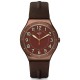 SWATCH COPPER TIME Ρολόι Ανδρικό Καφέ δερμάτινο λουρί YWC100  